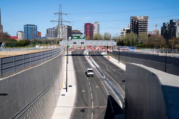 Entrance and exit of the Silvertown tunnel