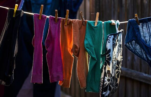 Washing on the line to dry.