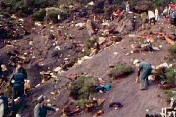 The wreckage of Dan-Air Flight 1008
