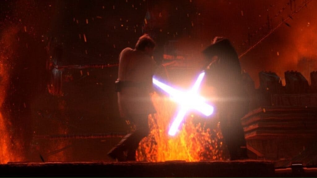 Star Wars: Episode III - Revenge of the Sith (2005). Hayden Christensen and Ewan McGregor. Lucasfilm, Ltd. All rights reserved.