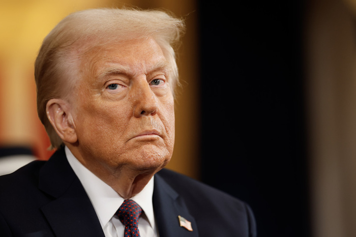 U.S. President Donald Trump attends inauguration ceremonies in the Rotunda of the U.S. Capitol on Jan. 20, 2025, in Washington, D.C. Donald Trump takes office for his second term as the 47th president of the United States.