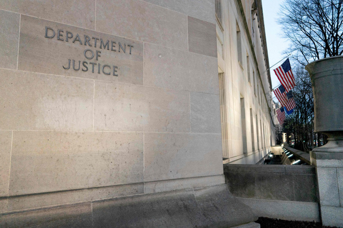 The Department of Justice building in Washington, D.C., on February 9, 2022.