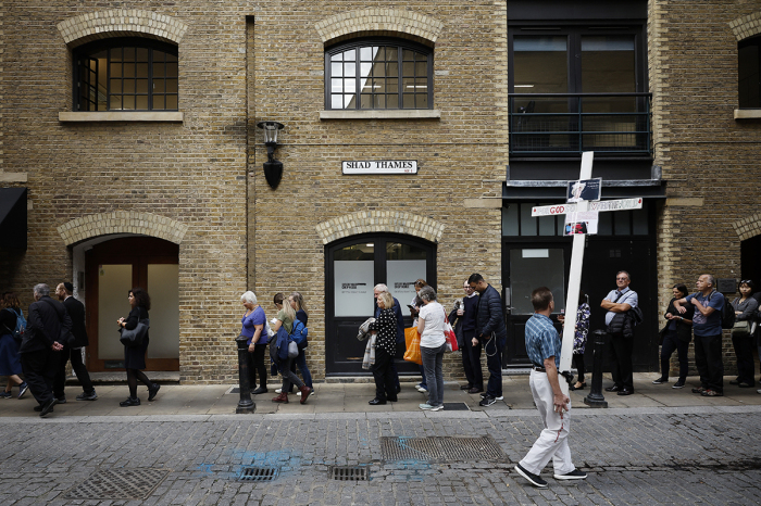 A street preacher walks near Westminster Hall on Sept. 15, 2022, in London, England.