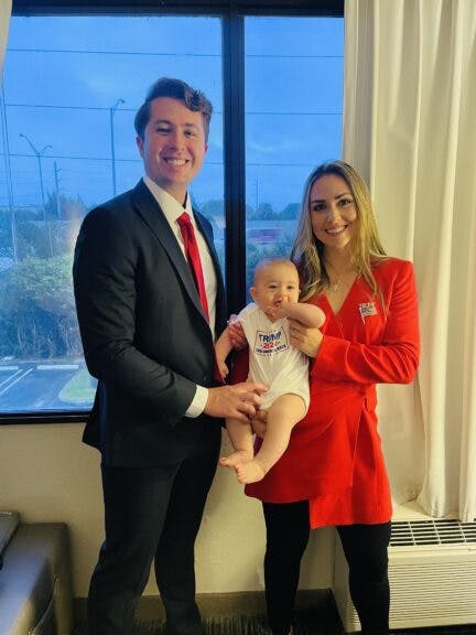 Joanna Wischer and her husband Greg and baby Donovan. 