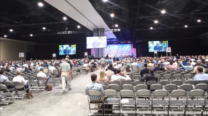 Commissioners gathering for a session of the Presbyterian Church in America's 51st General Assembly, held in Richmond, Virginia, on Thursday, June 13, 2024.