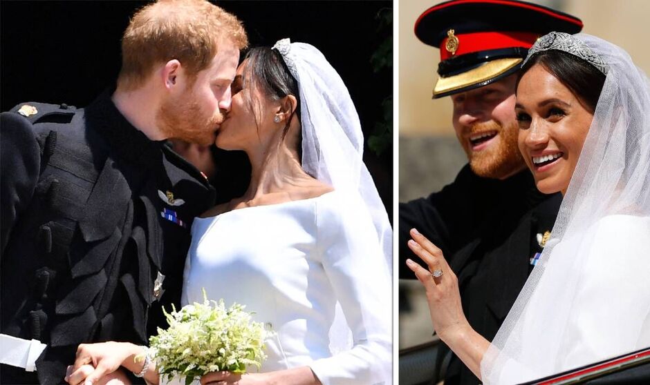 Prince Harry and Meghan Markle kiss