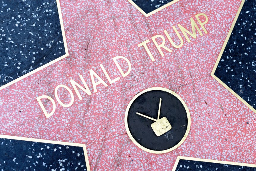 HOLLYWOOD, CA - DECEMBER 06: Donald Trump star on the Hollywood Walk of Fame in Hollywood, California on Dec. 6, 2016.