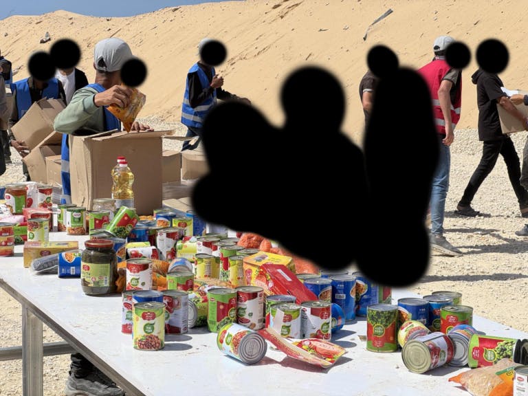Food aid distribution in Gaza