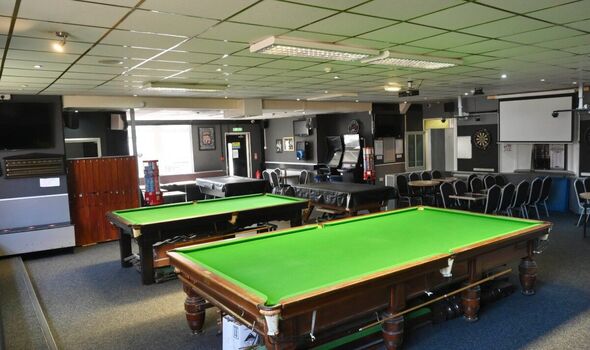 Snooker and pool tables inside the venue 