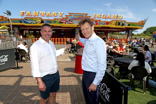 James Mellors and Richard Tice at Fantasy Island