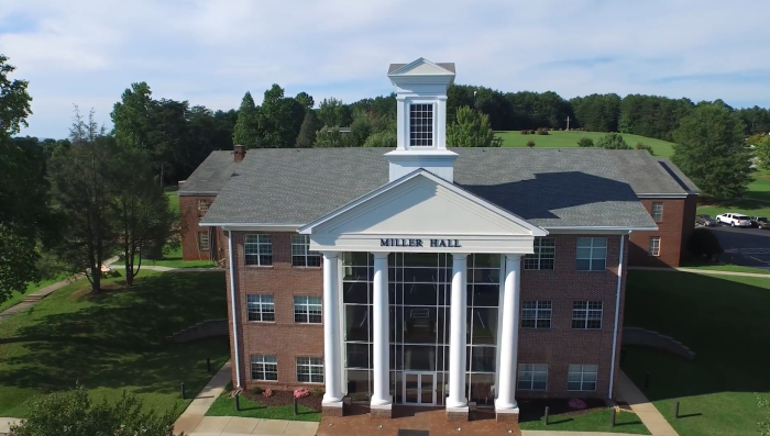 Miller Hall at Truett McConnell University in Cleveland, Ga., is a prominent building on campus, serving as a location for classrooms, research, and the Global Impact Center.