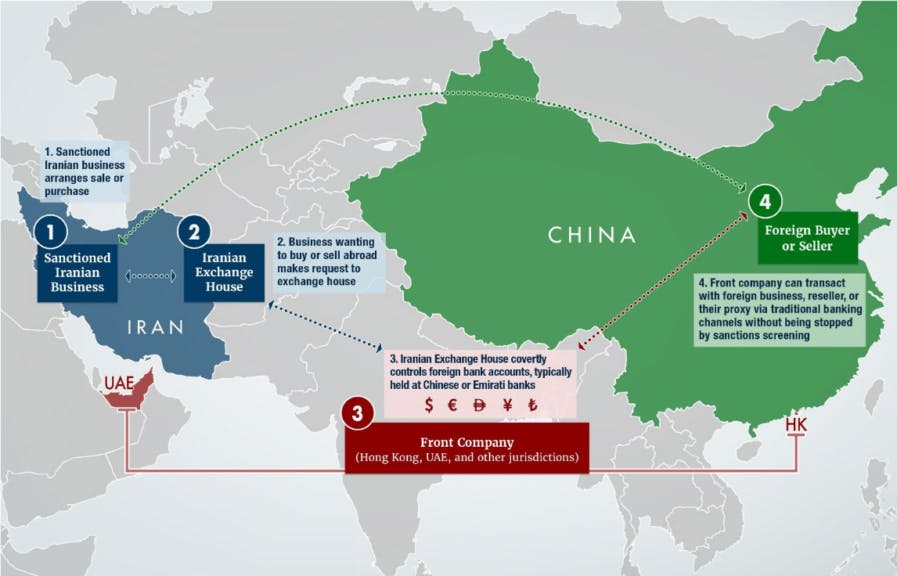 Sanctions on Iran map