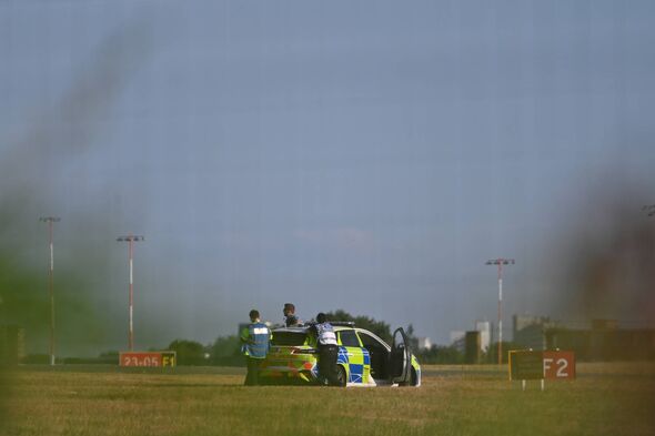 Emergency services at the scene of the crash
