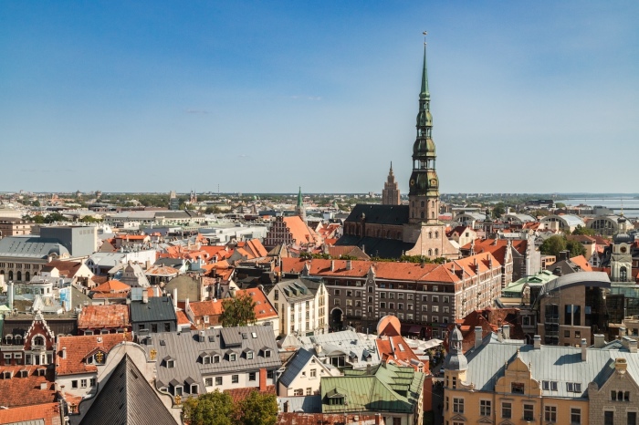 A view of the Old Town in Riga, the capital of Latvia.