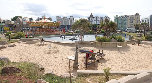 A view looking back from the seafront at Paignton