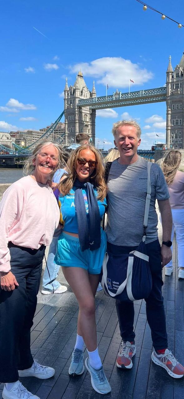 Nicola and Paul with Isobel, who did the Marathon Trek round London for the Alzheimer’s Society with her boyfriend Olly raising 