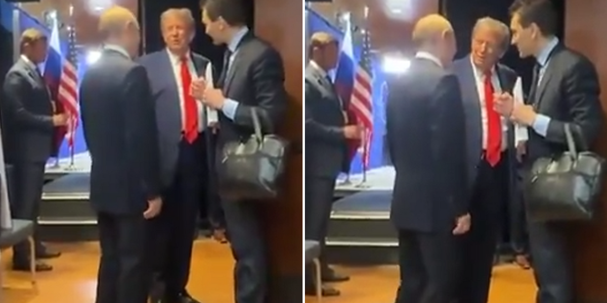 Baffling moment Vladimir Putin's legs 'twitch uncontrollably' during Donald Trump talks
