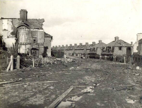 wartime scene of destruction