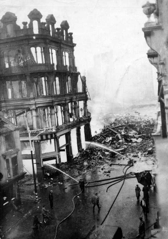 wartime scene of destruction