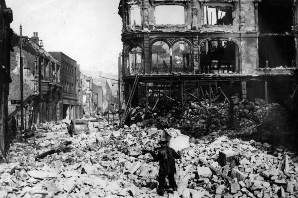 wartime scene of destruction