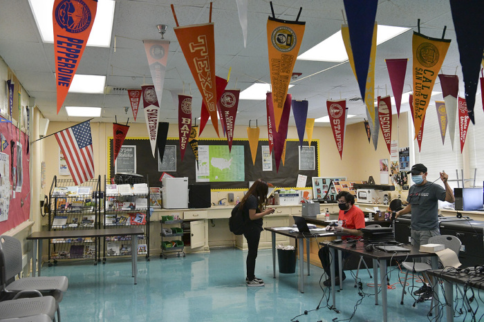 Hollywood High School on August 13, 2020, in Hollywood, California. 