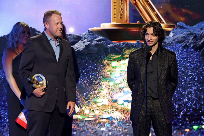 Jon Erwin and Michael Iskander accept the TV/Streaming Impact for “House of David