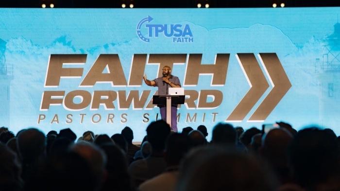 Pastor John Amanchukwu urged pastors and churches to speak boldly against cultural evil during his speech at Turning Point USA's 