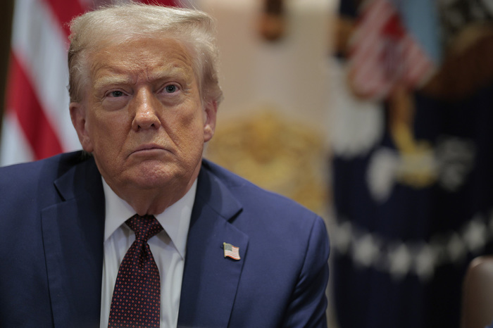 U.S. President Donald Trump attends a cabinet meeting with members of his administration in the Cabinet Room of the White House on Aug. 26, 2025, in Washington, D.C. This is the seventh cabinet meeting of Trump's second term. 
