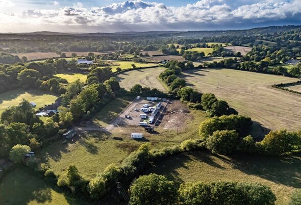 The travellers have turned the farm's field into a caravan park in just two days