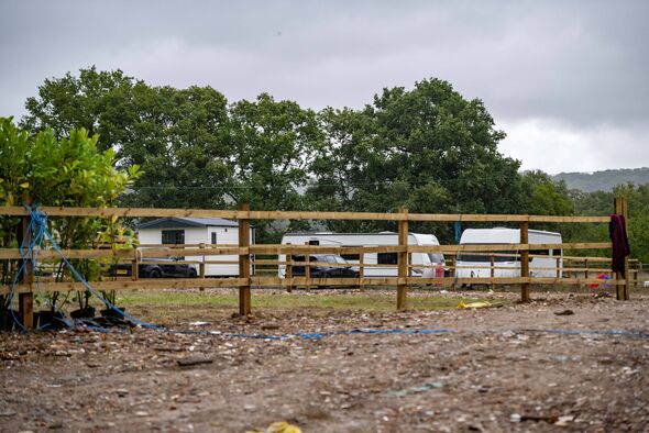 The travellers have turned the farm's field into a caravan park in just two days