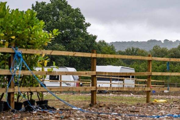 The travellers have turned the farm's field into a caravan park in just two days