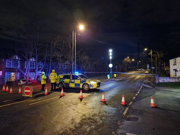 Police at the scene following the crash
