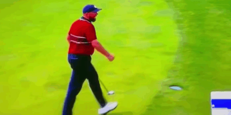 Ryder Cup star has to be held back by caddie as fan abuse reaches new level