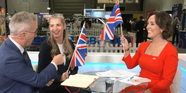 Labour Conference: Watch the moment that Christopher Hope hands a Labour MP a Union flag