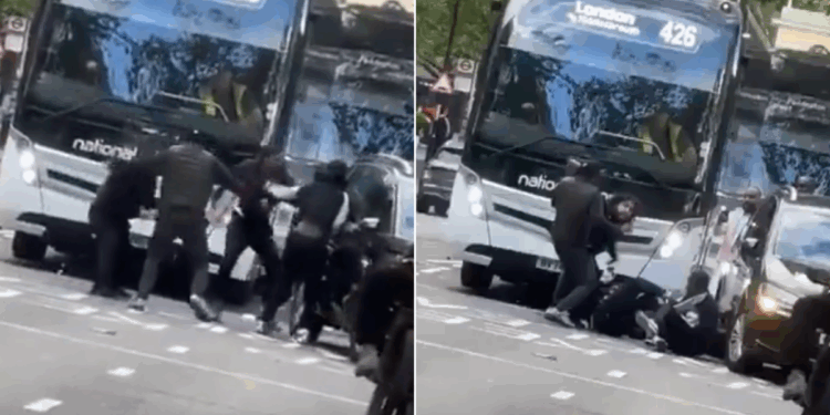 Car ploughs into 'brawling mob of knifemen' outside London Central Mosque