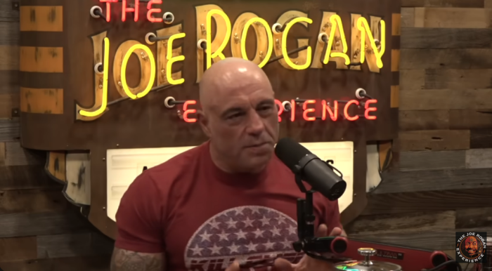 A screenshot of podcaster Joe Rogan in a Sept. 16 episode of the 