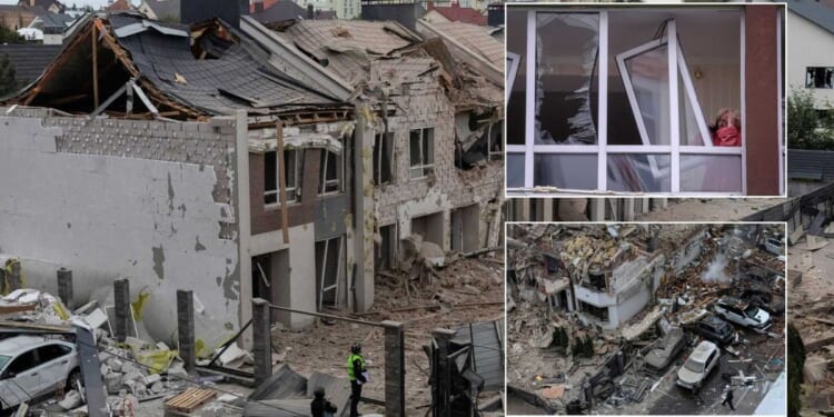 Russia launches one of the largest drone and missile attacks on Kyiv killing at least four people as Poland urgently scrambles jets to border