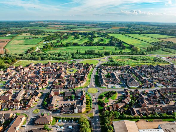 Aerial view of Scunthorpe, UK