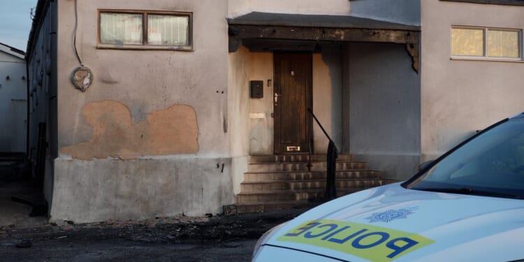 Man arrested on suspicion of arson after mosque fire as police patrols in place outside places of worship