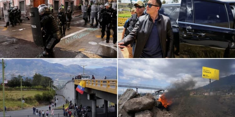 Diesel prices prompt violent protests as furious drivers throw stones at Ecuador's President