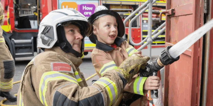 Boy, 8, with incurable health condition granted wish by firefighters