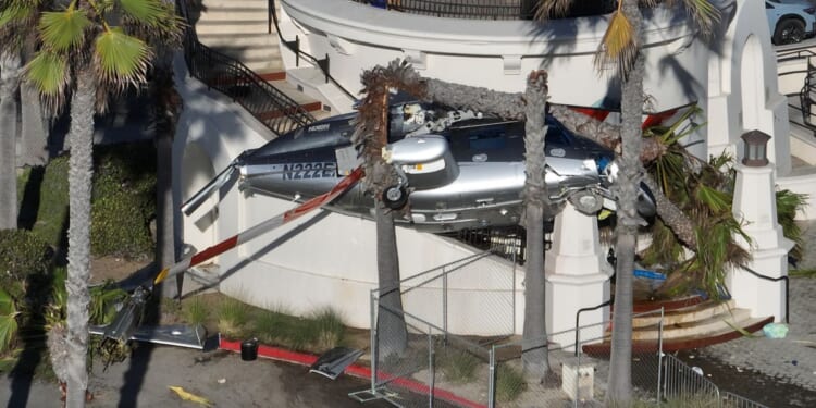 Five people hospitalised after chopper spins out of control leaving five people hospitalised