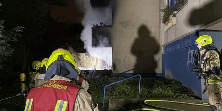 Several people injured after building explodes as emergency services rush in to put out blaze