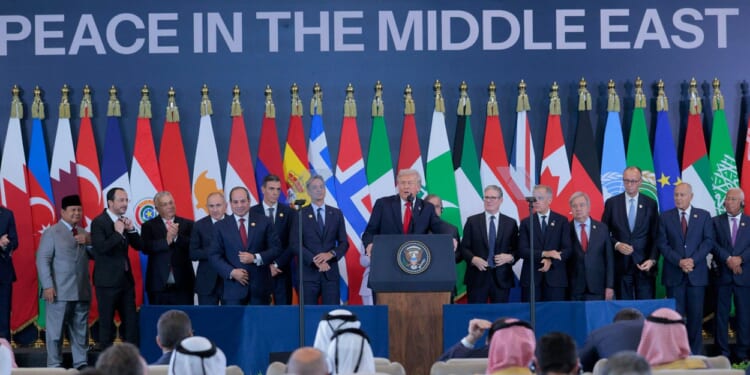 Trump Casts Vision for Peace in Middle East Beside World Leaders