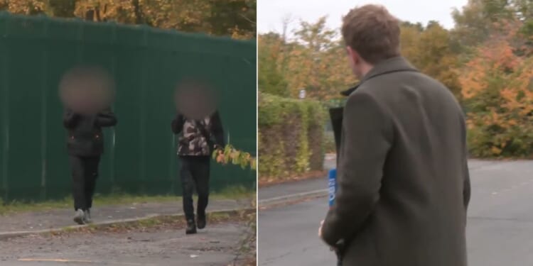 Watch moment Patrick Christys confronts two 'Iraqi men' looking through UK school gates