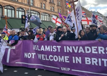 Four counter-protesters arrested in London as demonstration moved nine miles after police ban