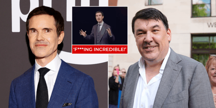 Jimmy Carr heaps praise on 'f***ing brave' Graham Linehan after writer's airport ordeal