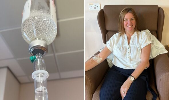 Samantha having an infusion Samantha having an infusion