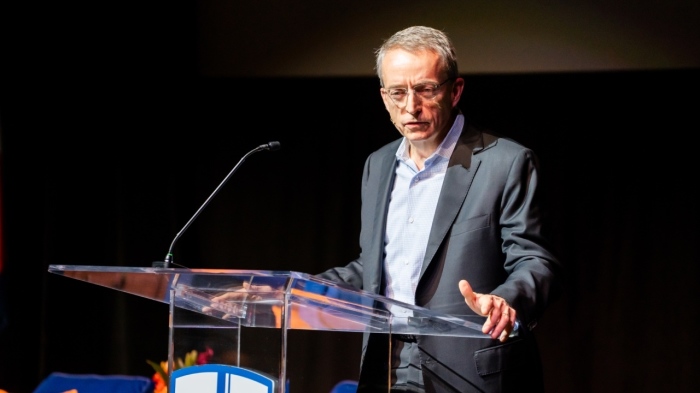 Pat Gelsinger, former Intel CEO who now serves as executive chair and head of technology at Gloo, delivers the keynote address at