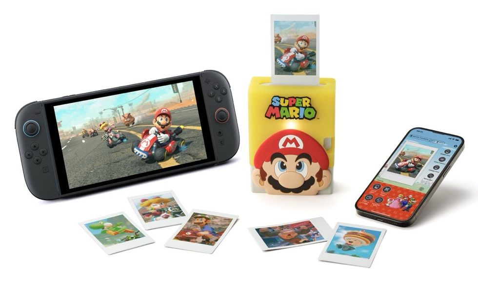 New Instax Mini Link smartphone printer and Super Mario question block design silicon case bundle